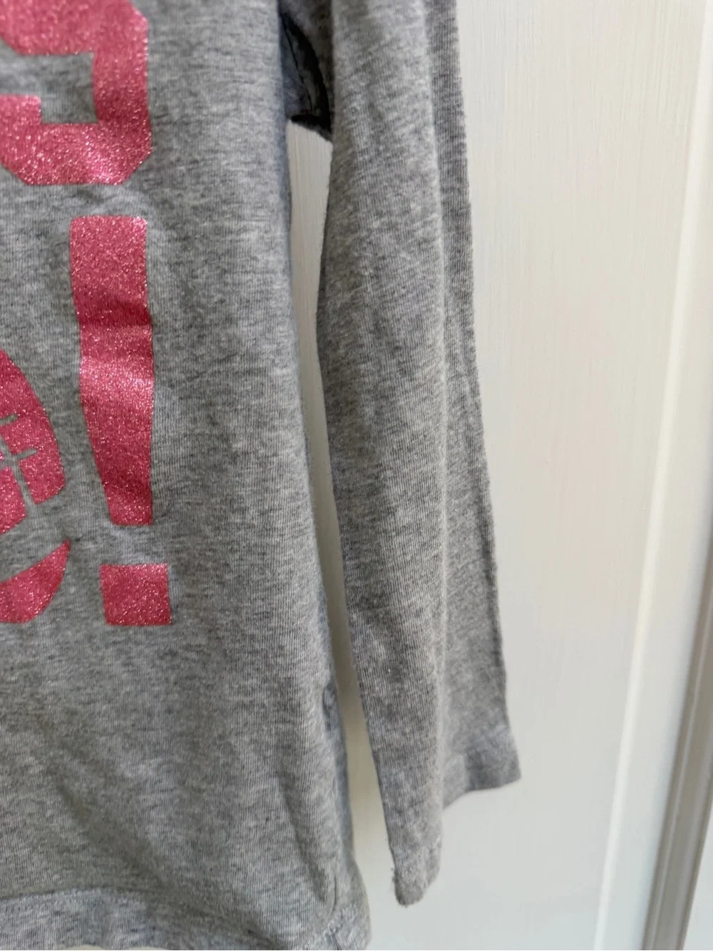 Carter's Girls 4 Gray Long-Sleeve Tee Shirt with Pink 